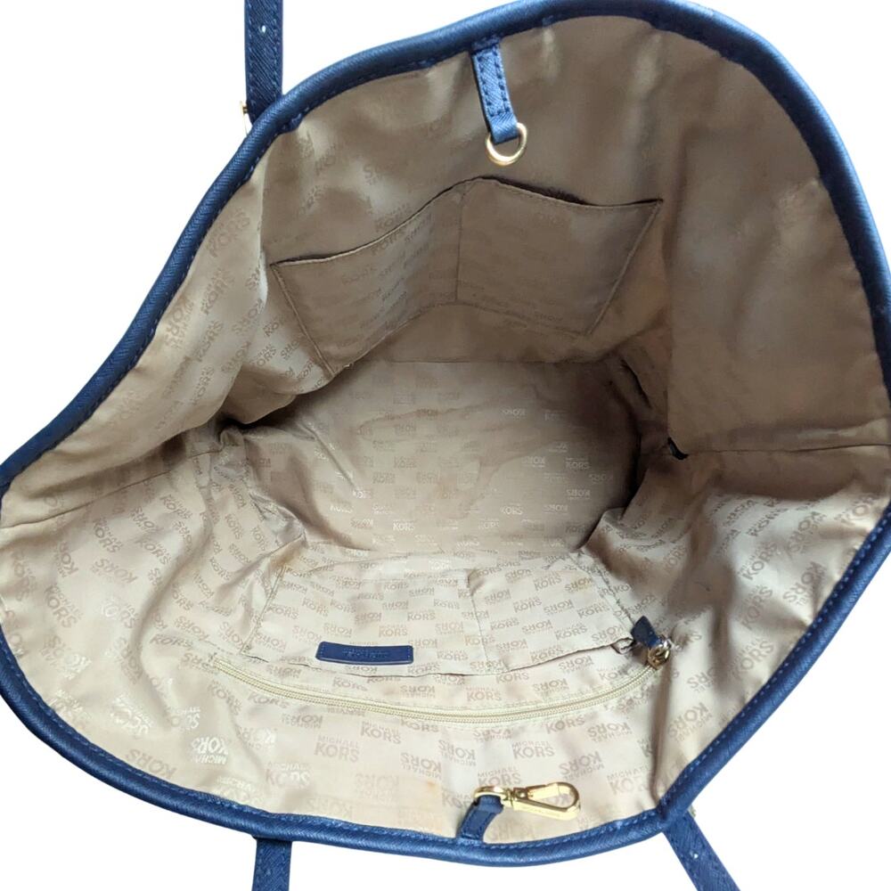 Michael Kors Large Jet Set Monogram Coated Canvas Tote Handbag - Picture 5 of 6